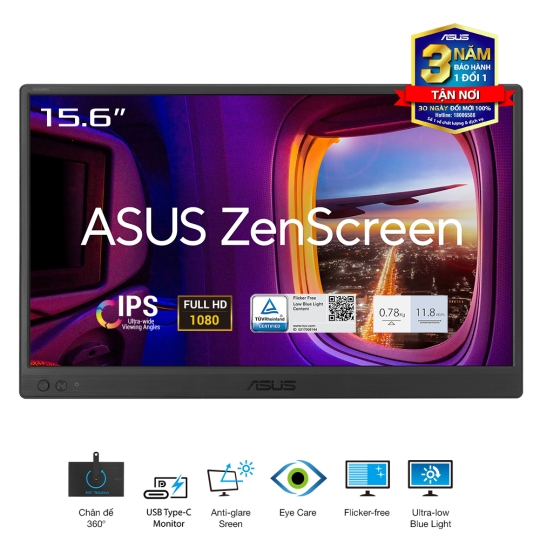 Màn hình Asus ZenScreen MB169CK 15.6 inch (Full HD/ IPS/ 60Hz/ 5 ms)