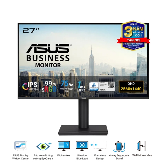 Màn Hình Asus VA27AQSE ( 27Inch/ 2K QHD/ IPS/ 1ms/ 75Hz )