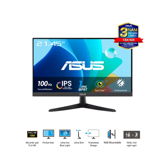 Màn Hình ASUS VY229HF 22 Inch IPS FullHD 100Hz 1ms FreeSync, Eye Care Plus