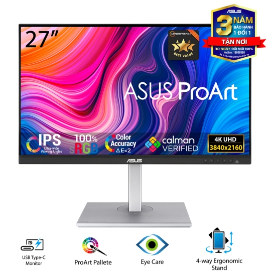 Màn hình Asus ProArt PA279CV (27 inch/ 4K UHD/ IPS/ 60Hz/ 5ms) đồ họa chuyên nghiệp