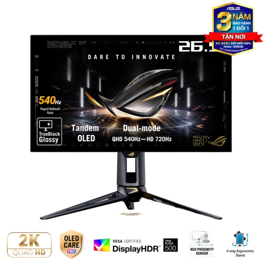 Màn Hình Gaming Asus ROG Swift OLED PG27AQWP-G EDITION 20 ( 27 inch | OLED | 540Hz | QHD | 0.02ms)