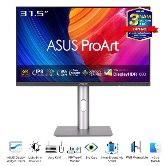 Màn hình 6K ASUS ProArt PA32QCV 6K IPS 31.5 Inch 60Hz HDR USB-C