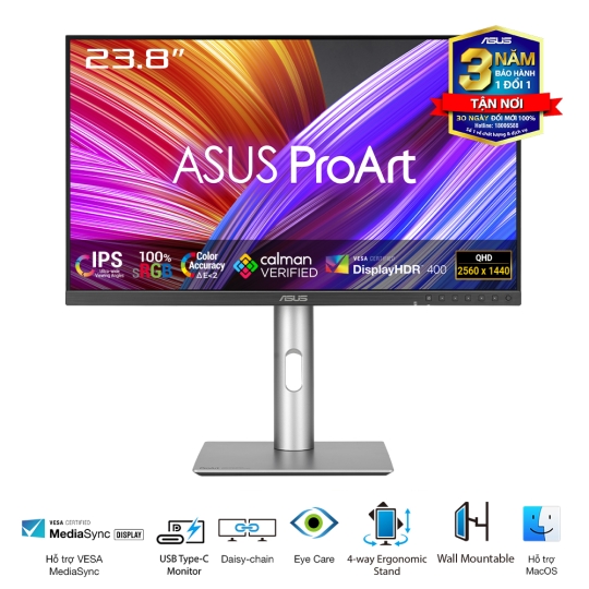 Màn Hình Đồ Họa Asus Pro Art PA24ACRV 24 Inch/ QHD/ IPS/ 75Hz/ 5ms 