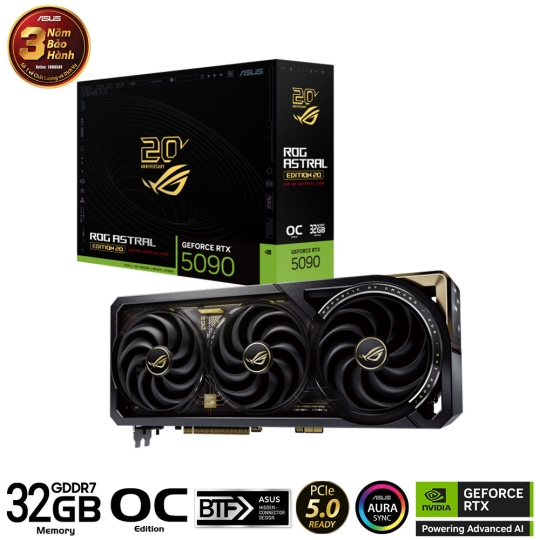 Card Đồ Hoạ VGA ASUS ROG Astral GeForce RTX 5090 Edition 20 32GB GDDR7 Phiên Bản Kỷ Niệm 20 Năm
