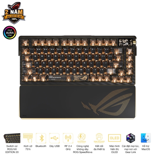  Bàn Phím Gaming ASUS ROG AZOTH EXTREME EDITION 20 Phiên Bản Kỷ Niệm 20 Năm